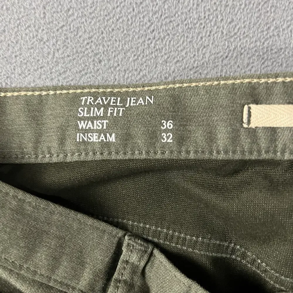 Banana Republic Jeans Mens 36X32 Green Travel Slim Fit Stretch Casual Preppy